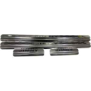 SureStrive 4 Pcs Stainless Steel Silver Footstep Sill Plate Set without LED for Maruti Suzuki Jimny All Model
