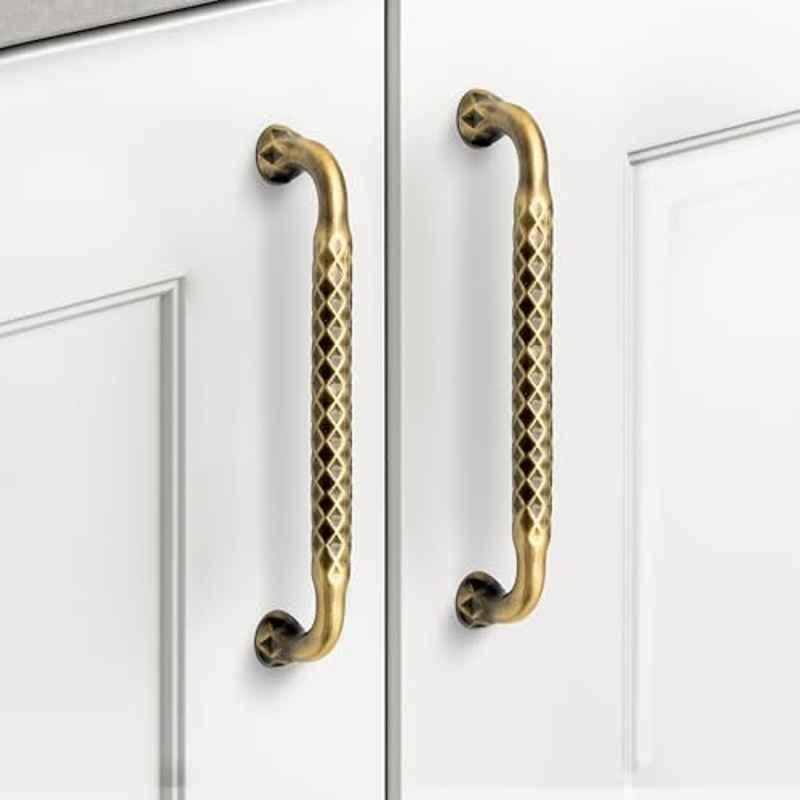 Plantex 160mm Zinc Brass Pull Cabinet Handle for Home & Office, APS-DTC-3710-BA-160MM-PK-2 (Pack of 2)