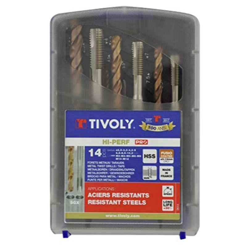 Tivoly 14 Pcs HSS Coated Fusion Metal Drill Bits Set, 11900170030