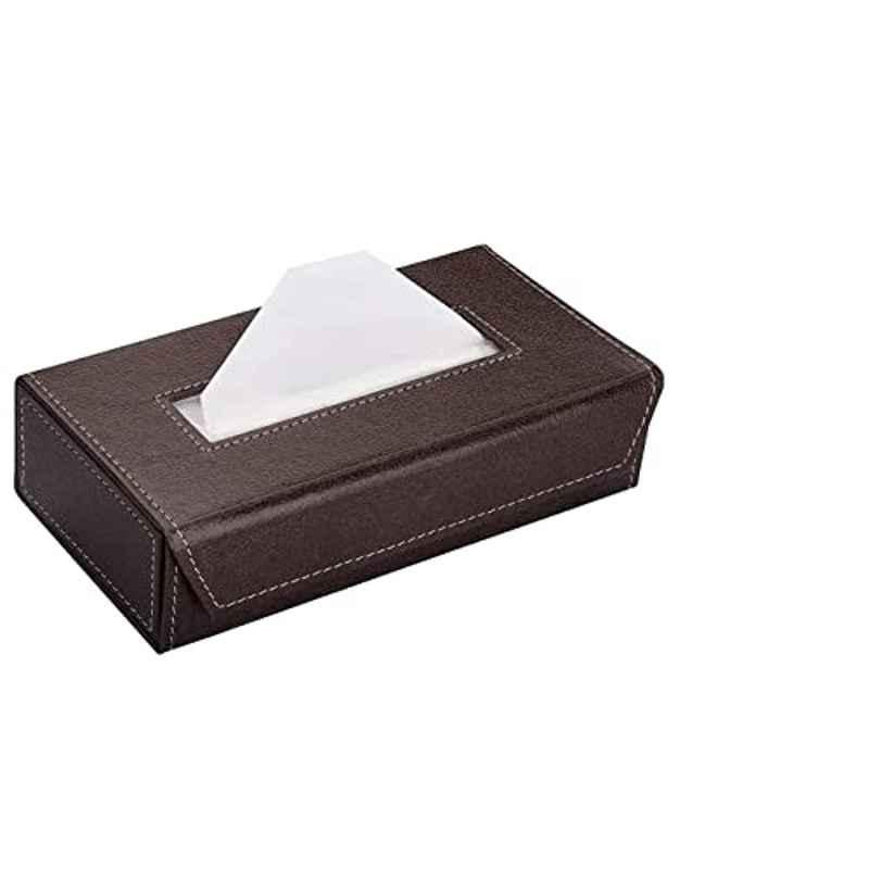 Kozdiko Leatherette Brown & Maroon Classic Car Tissue Paper Dispenser Box with 200 Sheets (100 Pulls) for Chevrolet Optra