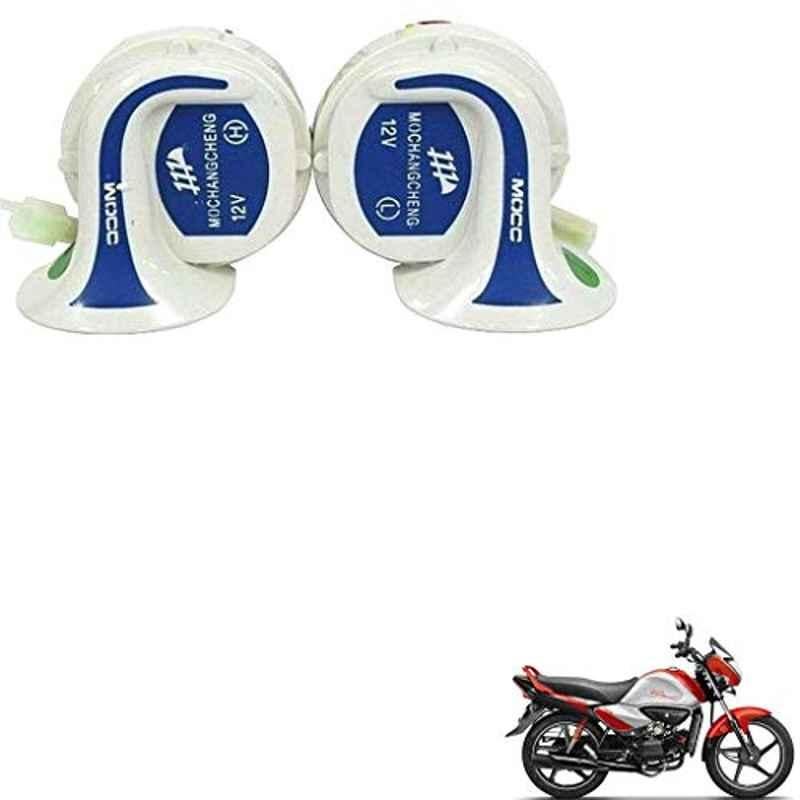 Kozdiko 2 Pcs 18-in-1 Mocc Bike Digital Tone Magic Horn Set for Hero Splendor iSmart