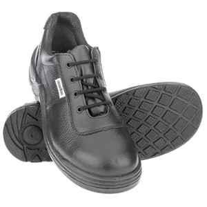 Liberty Warrior Cassino Genuine Leather Black Steel Toe Safety Shoes for Men, Size: 6