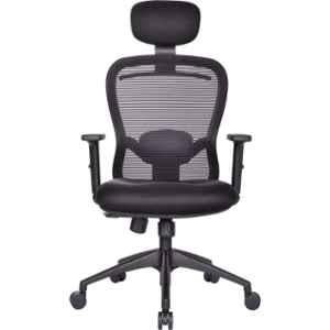 Shradha 21x26x46 inch Nylon Black High Back Armrest Office Chair