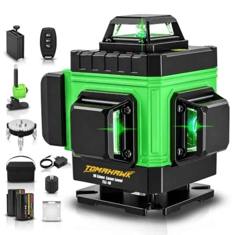 Tomahawk 29m 16 Lines Green Vertical & Horizontal Self-Levelling Line Laser Machine with 4x360 deg & Remote Controller, TLL-16