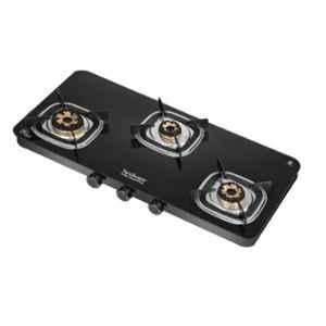 Hindware Apex 3B AI Glass Top Cooktop with 3 Brass Burner & Automatic Ignition, CT 100251