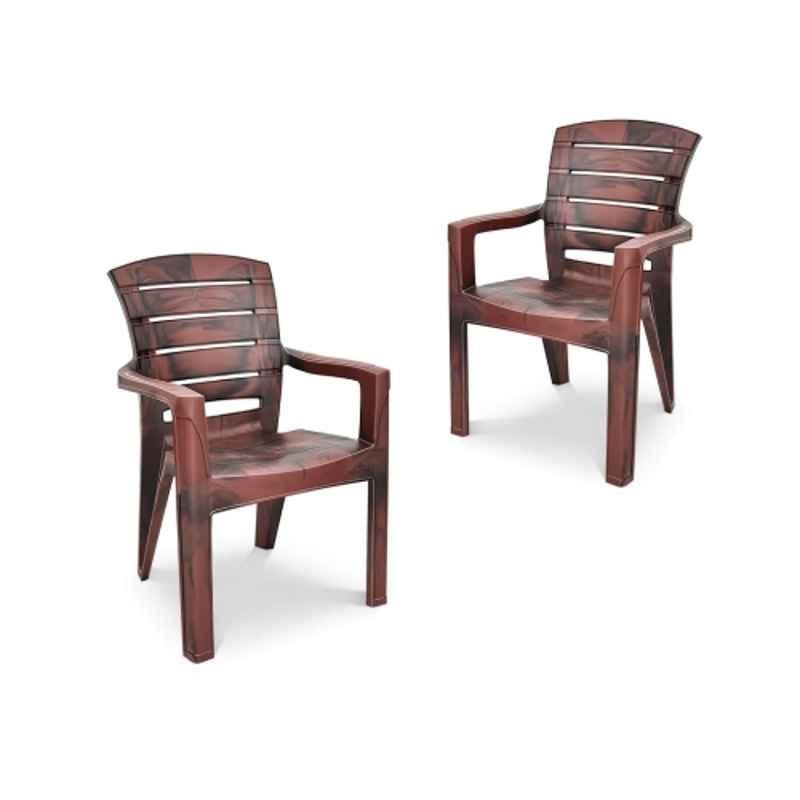 Maharaja Singham101 580x620x880mm Plastic Copper Heavy Duty Armrest Chair (Pack of 2)