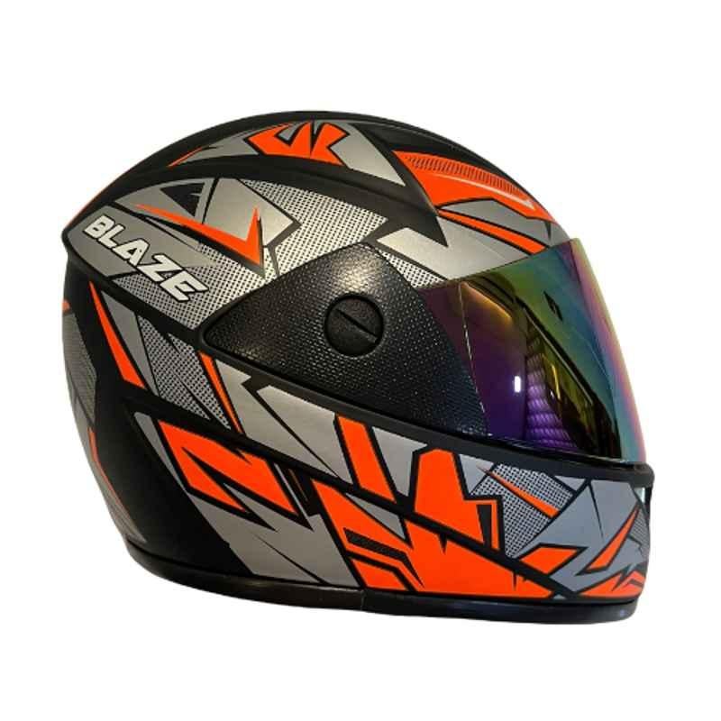 Redpro Blaze Decor D2 Grey & Orange Full Face Helmet, Size: Medium