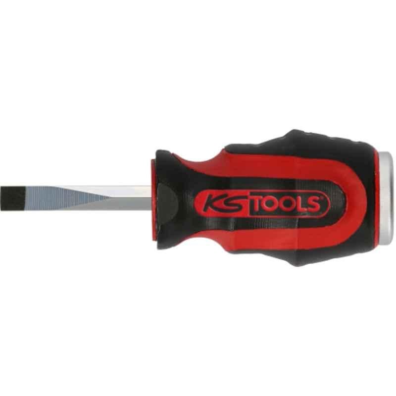 KS Tools Ergotorque Max 6 mm CrV Stubby Hammer Cap Screwdriver for Slotted Screws, 151.1131