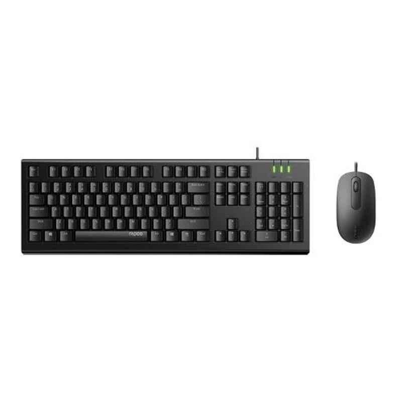 Rapoo X120 Pro Wired Black Keyboard & Mouse Combo