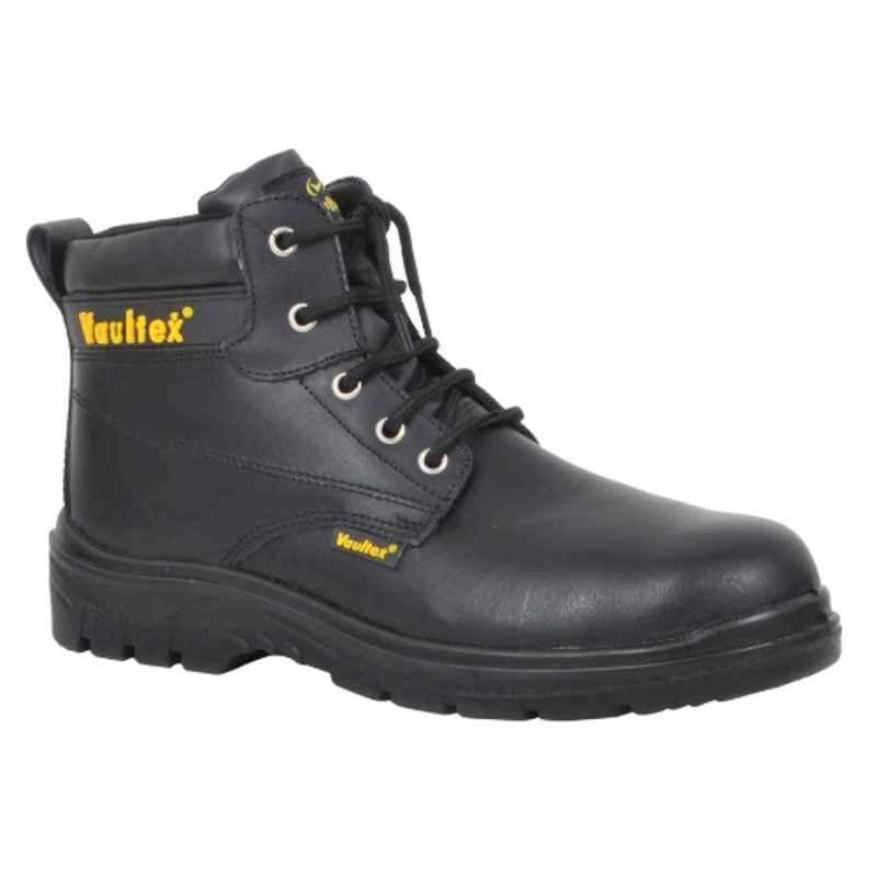 Vaultex S13K Leather Black Safety Shoes, Size: 40