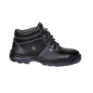 Allen Cooper AC-1416 Leather Steel Toe Black Safety Shoes, Size: 7