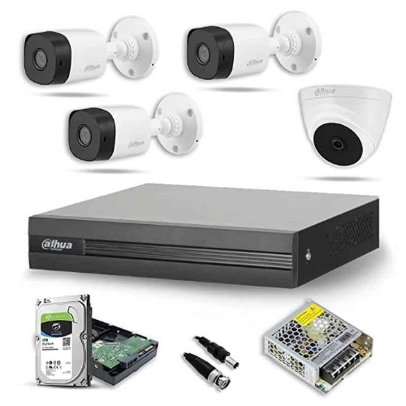 Dahua 5MP Dome CCTV Security Camera, 3 Pcs 5MP Bullet Camera, 4 Channel XVR, SMPS, BNC, DC Connector & 1TB Surveillance Hard Disc Kit