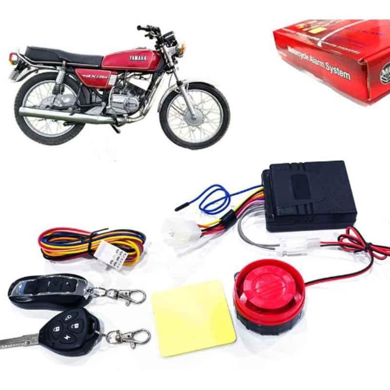 Auto Pearl 12V Black Two-Way Anti Theft Motorcycle Alarm Kit with 2 Pcs Remote for RX135