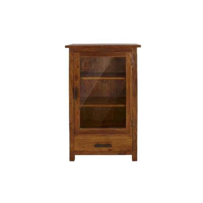 The Attic 60x28x110cm Sheesham Wood Honey Mini Glazed Bookcase, KL-436