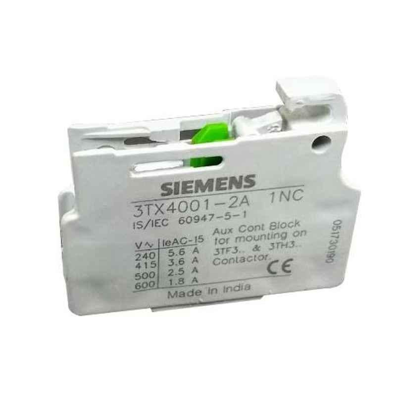 Siemens Sicop 3.6A 1NO Auxiliary Contact Block, 3TX40012A