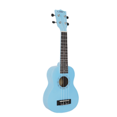 Techno 21 inch Mahogany Blue Soprano Ukulele with Strap & Carry Bag, RJ-UK-221