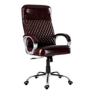 Woodberg Opal Cherry Brown High Back Leatherette Revolving Office Chair with 360 deg Swivel Wheels, WBH102CB