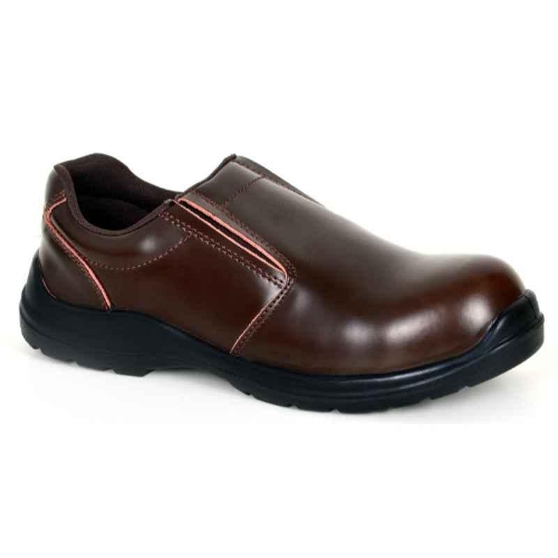 Vaultex RUQ Leather Brown Safety Shoes, Size: 39