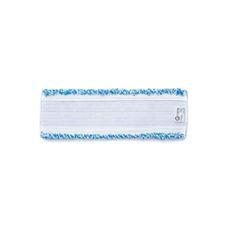 Cisne 13.5x40cm Microfiber White & Blue Flat Mop Head, 207100-01