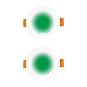 Fybros Zeno 3W Polycarbonate Green Round LED Down Light for Bedroom & Living Room, FLS5845B (Pack of 2)