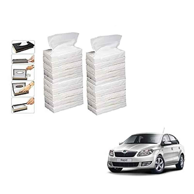 Kozdiko 100 Pulls Dispenser Box Refiller Tissue Paper with 200 Sheets for Skoda Rapid (Pack of 20)
