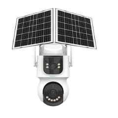 Cybernautt X2I 4MP+4MP Wireless 4G Cellular PTZ AOV Solar Powered Linkage Security Camera with FHD Advanced CCTV Surveillance Solution Water Proof 2 Way Talk & 256GB Support