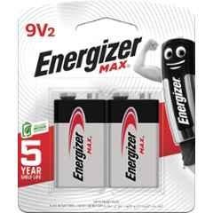 Energizer Max 9V Alkaline Battery Cell, 3128BR (Pack of 2)