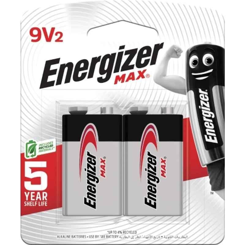 Energizer Max 9V Alkaline Battery Cell, 3128BR (Pack of 2)