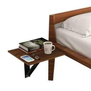 Kawachi Engineered Wood Brown Wall Mounted Folding Bedside Table for Living & Study Room, KAW_KW62-BROWN