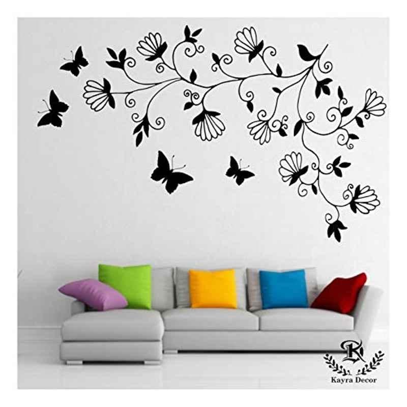 Kayra Decor 60x36 inch PVC Dancing Butterfly Wall Design Stencil, KHSNT397