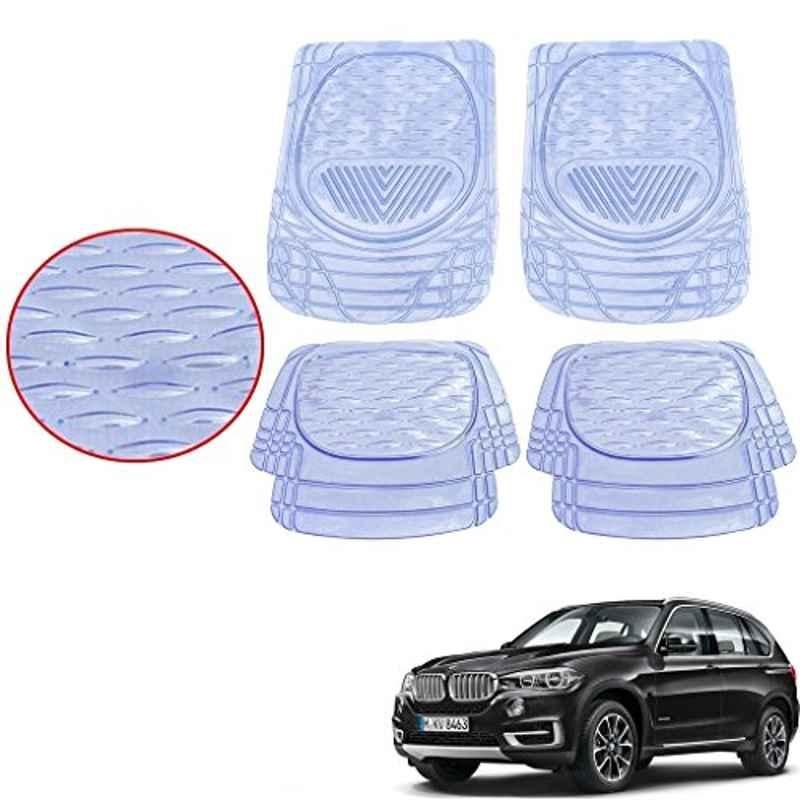 Kozdiko 4 Pcs 6204 PVC & Rubber Clear Car Foot Mat Set for BMW X6