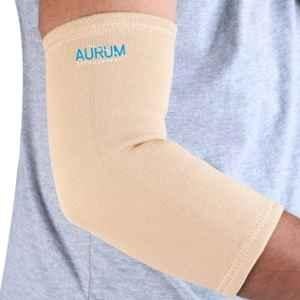 Aurum Elastic Beige Elbow Support Band For Pain Relief, Injuries & Stability, Size: L