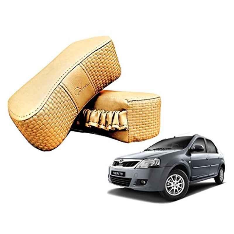 Kozdiko 2 Pcs Memory Foam Beige Luxurious Neck Rest Set for Mahindra Verito, koz_32652