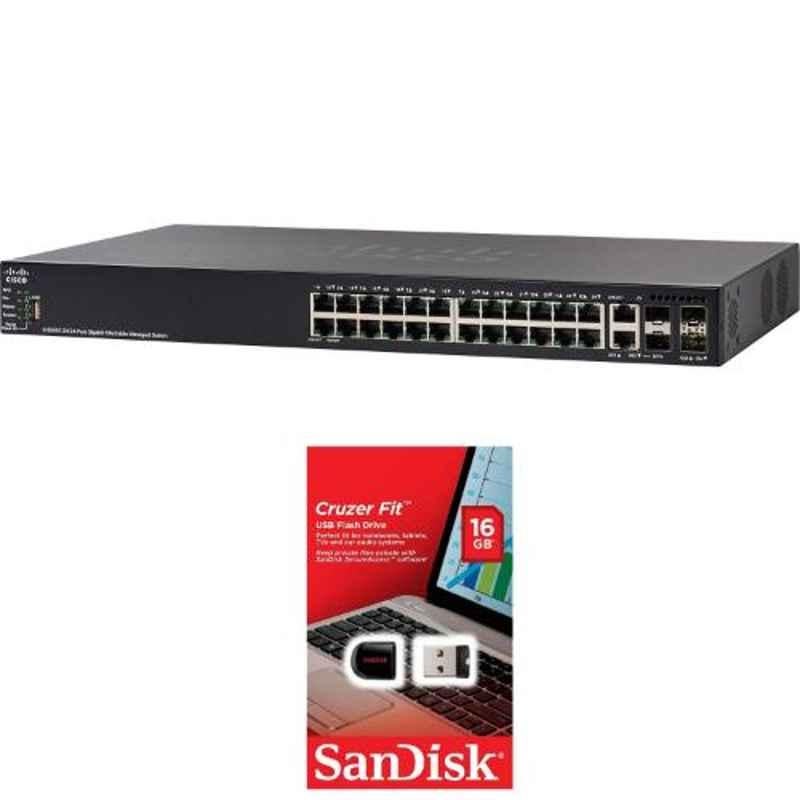 Cisco 24-Port Gigabit Stackable Managed Switch, SG550X-24-K9-NA