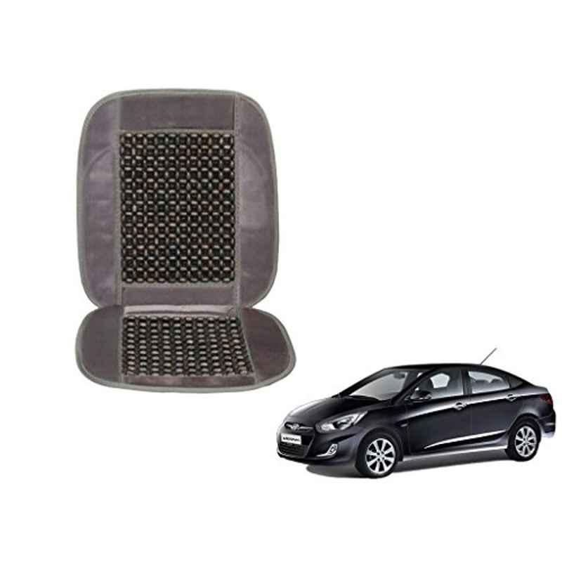 Kozdiko Wooden Beads Car Seat Cushion with Velvet Border for Hyundai Verna Fluidic