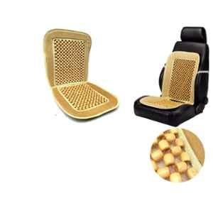 Buy Auto Pearl PU Wooden Beads Beige Rectangular Car Seat Cover
