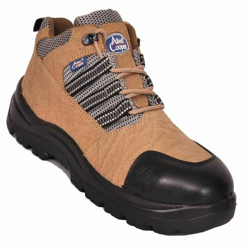 Allen Cooper AC 9005 Antistatic Steel Toe Brown Work Safety Shoes, Size: 7