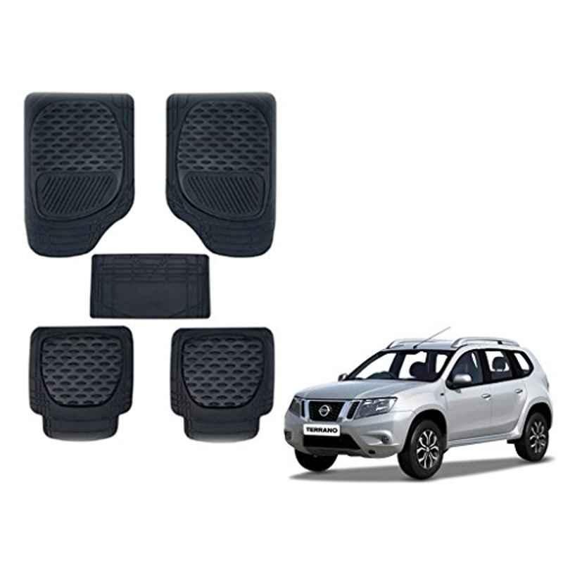 Kozdiko 6255TW 5 Pcs PVC & Rubber Black Car Mat Set for Nissan Terrano