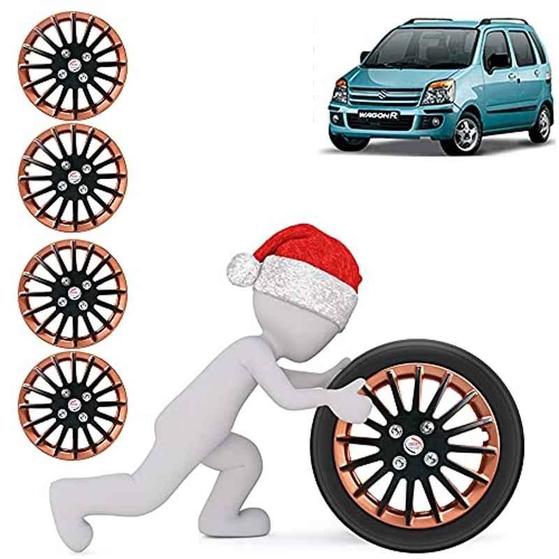 Auto Pearl 4 Pcs 13 inch ABS Camry Copper & Black Car Wheel Cover Set for Maruti Suzuki WagonR 2006 & 2010