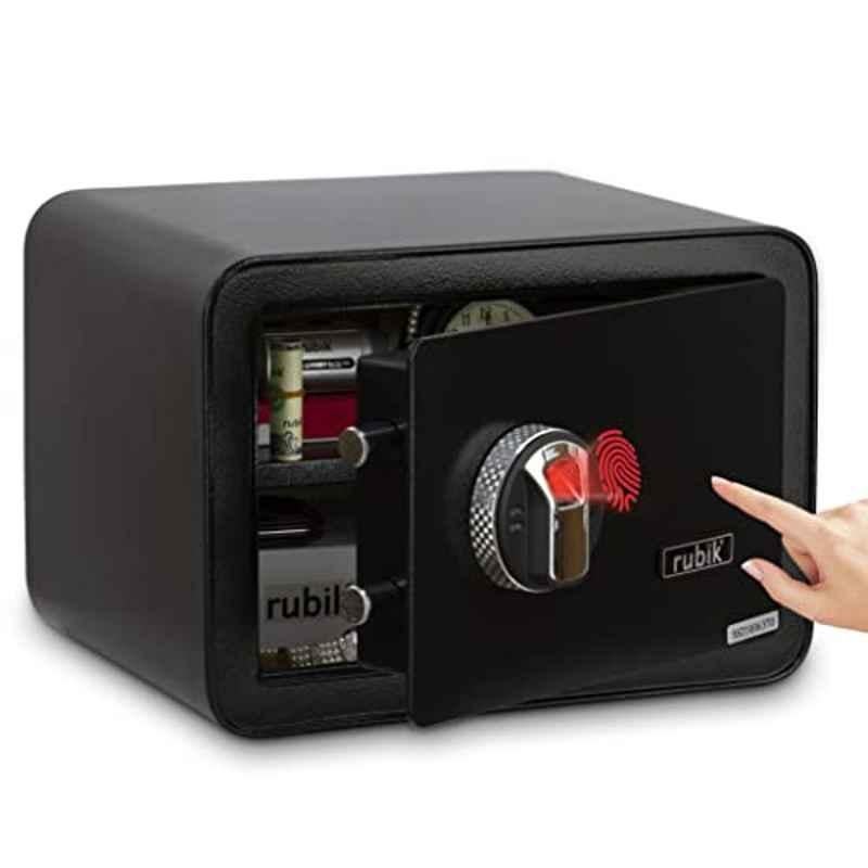 Rubik 35x28x25cm Alloy Steel Black A4 Document Size Fire Resistant Safety Deposit Locker, RB25QCSP