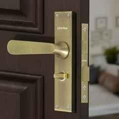 Plantex Stainless Steel Door Lock Bathroom Door Lock/Mortise 8inch Keyless Plate Handle Set for Home/Bathroom/Storeroom/Balcony/Office DTM-659, Antique Brass