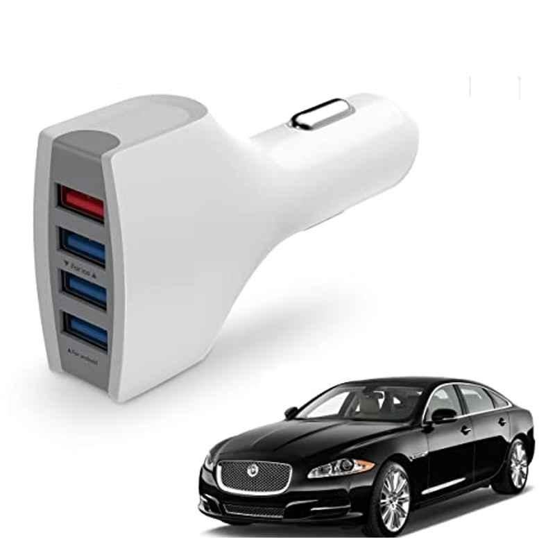 Kozdiko 36W 4.1 White USB Car Fast Charger with 4 Ports for Jaguar XJ-Type
