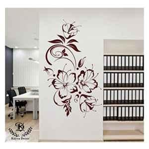 Kayra Decor 24x40 inch PVC Swirl Flower Wall Design Stencil, KDS36040