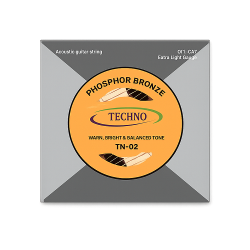 Techno 0.010-0.047 Bronze Guitar String, RJ-AGST-2