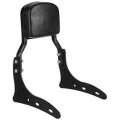 AOW Harley Style Backrest Support Pillion Balck Cushion Back Rest Full Black Bar for Royal Enfield Models RE-19