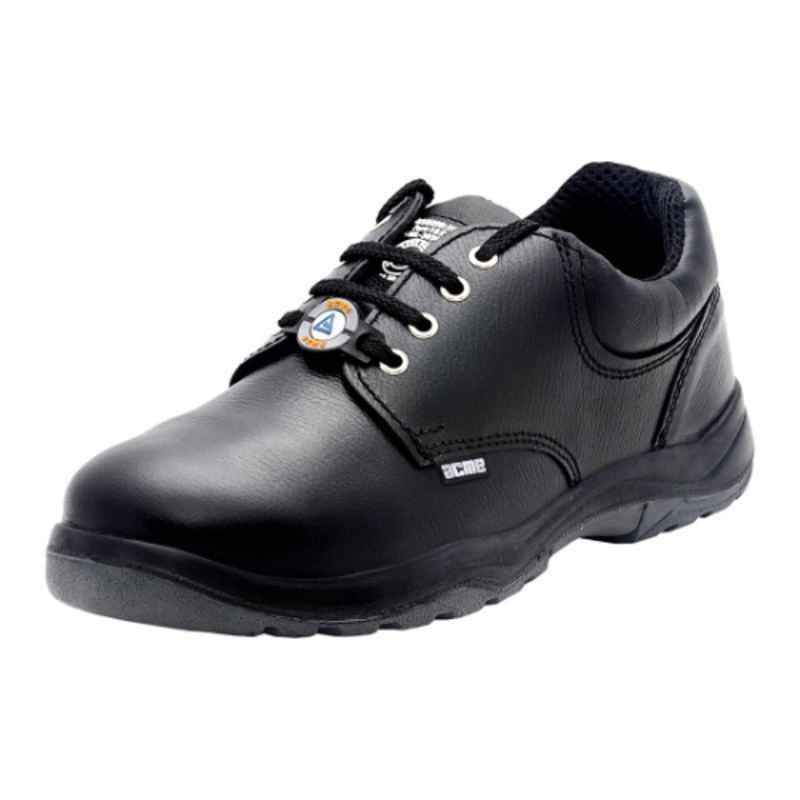 Acme AP-56 Adjacent Steel Toe Low Ankle Black Work Safety Shoes, Size: 9