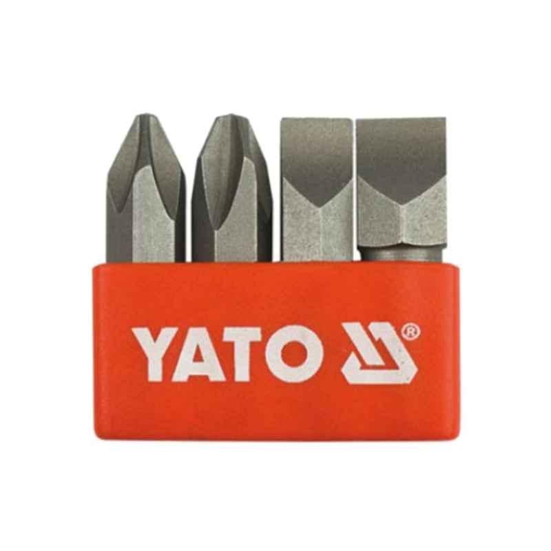 Yato 4 Pcs 5/16 inch Drive CrV 6150 Screwdriver Bit Set, YT-2812