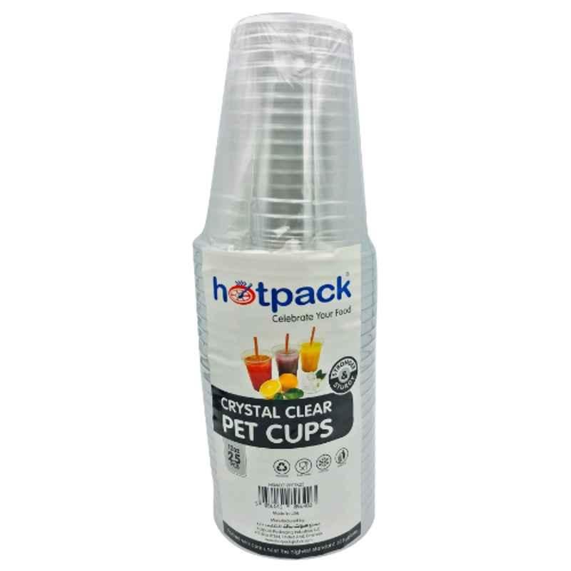 Hotpack 25Pcs 12Oz Pet Clear Cup Set, HSMCG12PETHP