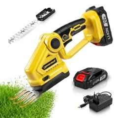 Tomahawk 20V Lightweight Handheld Cordless Hedge Trimmer with 1.5Ah Battery & 24 inch Dual Action Blade for Garden, Grass & Shrub, CHT-20A
