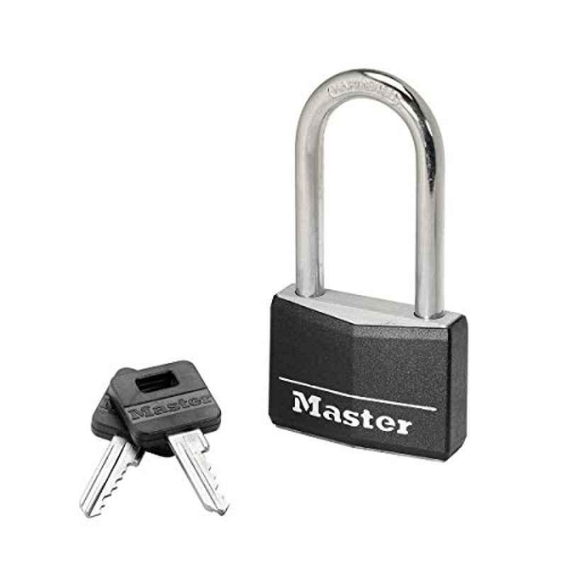 Master Lock 40mm Aluminium Black Padlock with Long Shackle, 9140EURDBLKLH